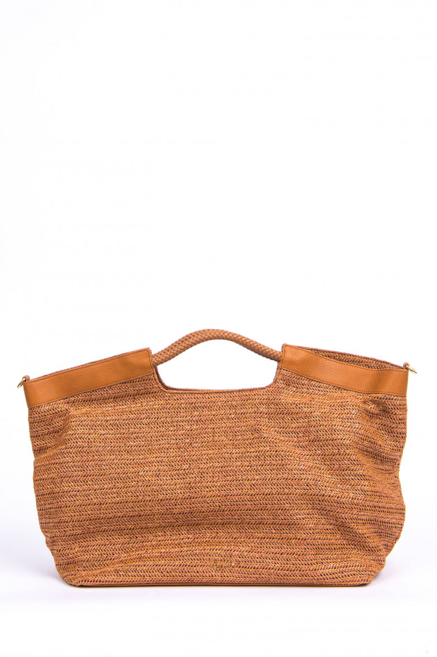 Steffen Schraut Shopper aus Bast in Cognac