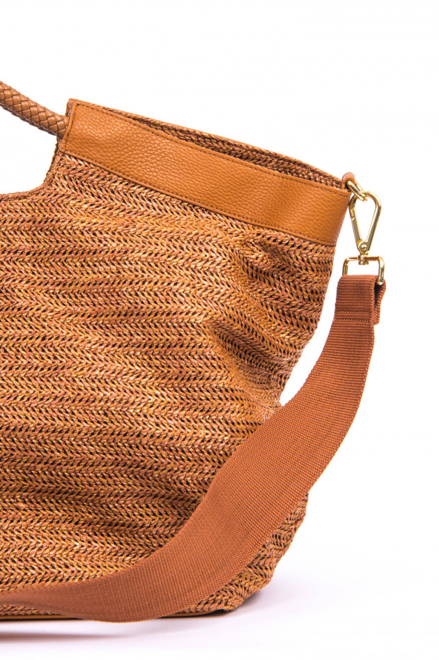 Steffen Schraut Shopper aus Bast in Cognac