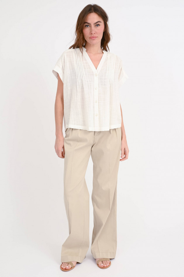Stella Forest  Bluse mit dekorativer Faltenlegung in Natur