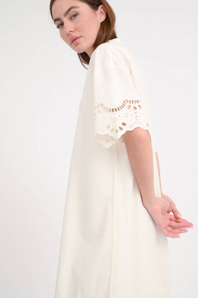 Stella Forest Oversize Kleid mit Lochstickerei in Ecru
