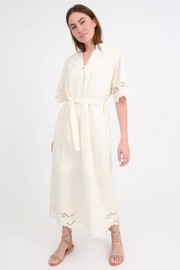 Stella Forest Oversize Kleid mit Lochstickerei in Ecru