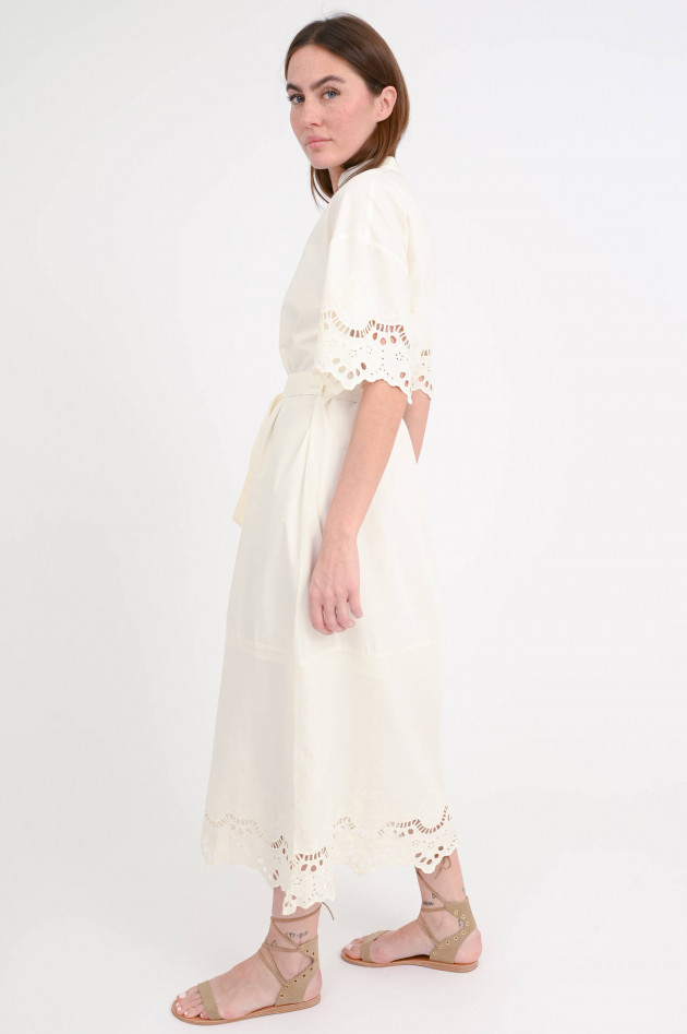 Stella Forest Oversize Kleid mit Lochstickerei in Ecru