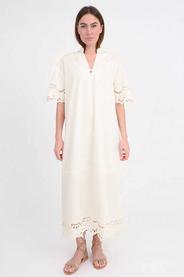 Stella Forest Oversize Kleid mit Lochstickerei in Ecru