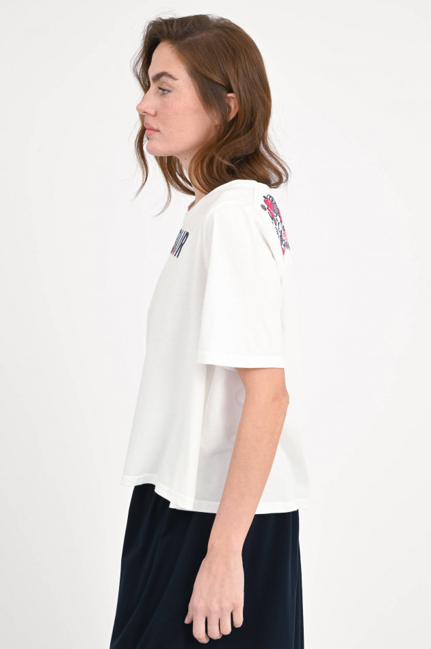 Stella Forest Baumwoll-Shirt mit AMOUR Stickerei in Weiß