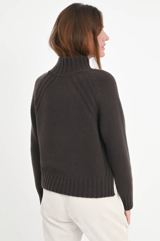 Stephan Boya Stehkragen-Cashmere-Pullover in Chocolate