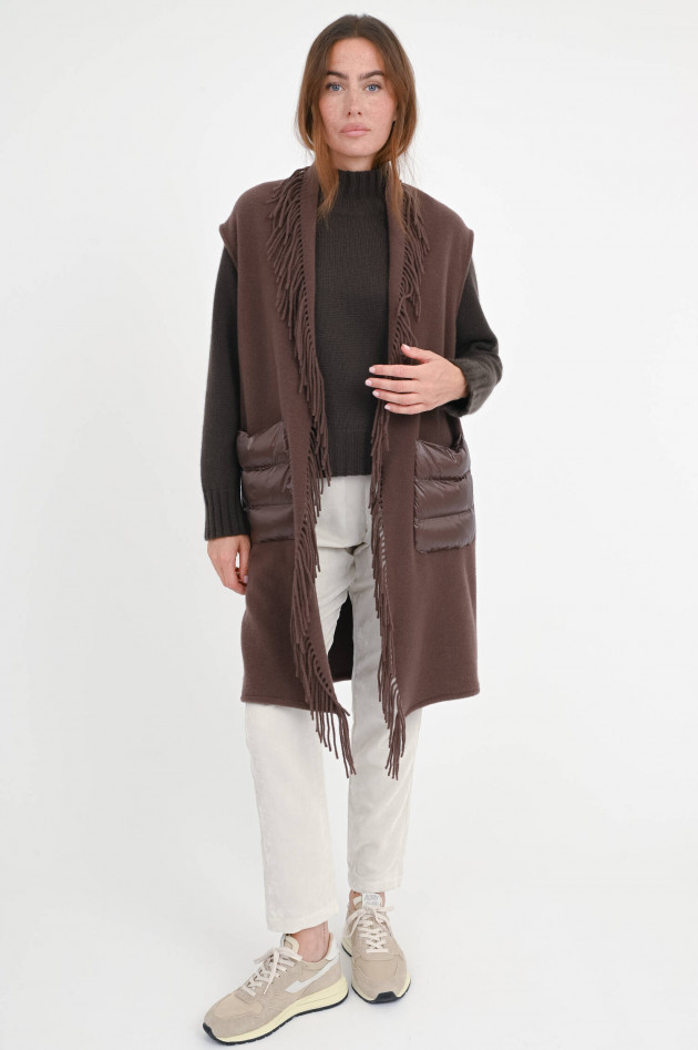 Stephan Boya Stehkragen-Cashmere-Pullover in Chocolate