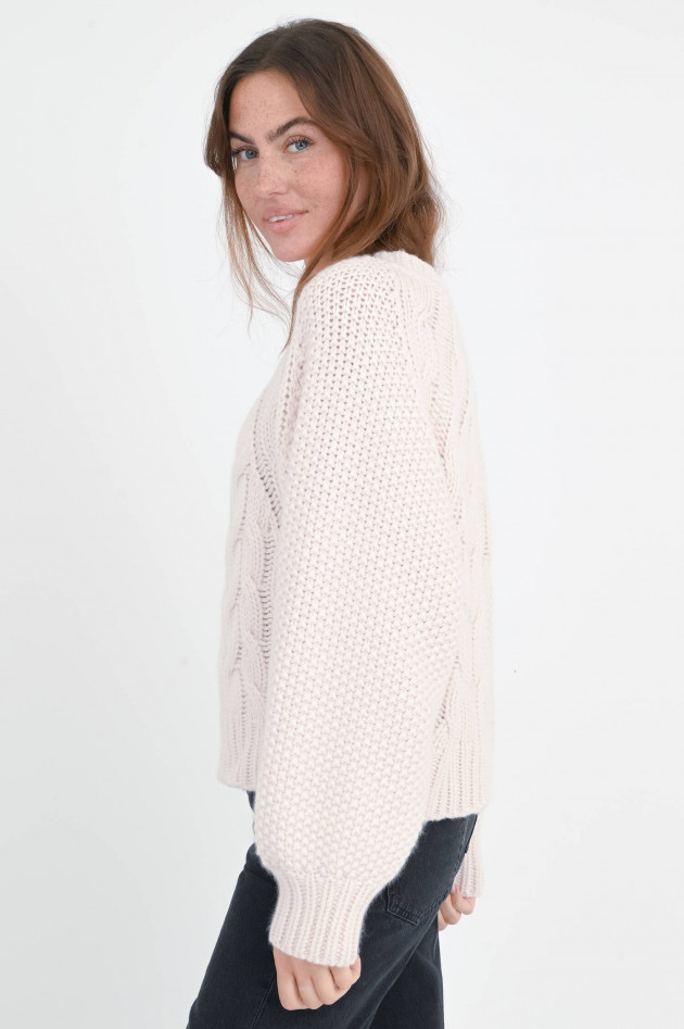 Stephan Boya Zopfstrick-Cashmere-Pullover in Rose