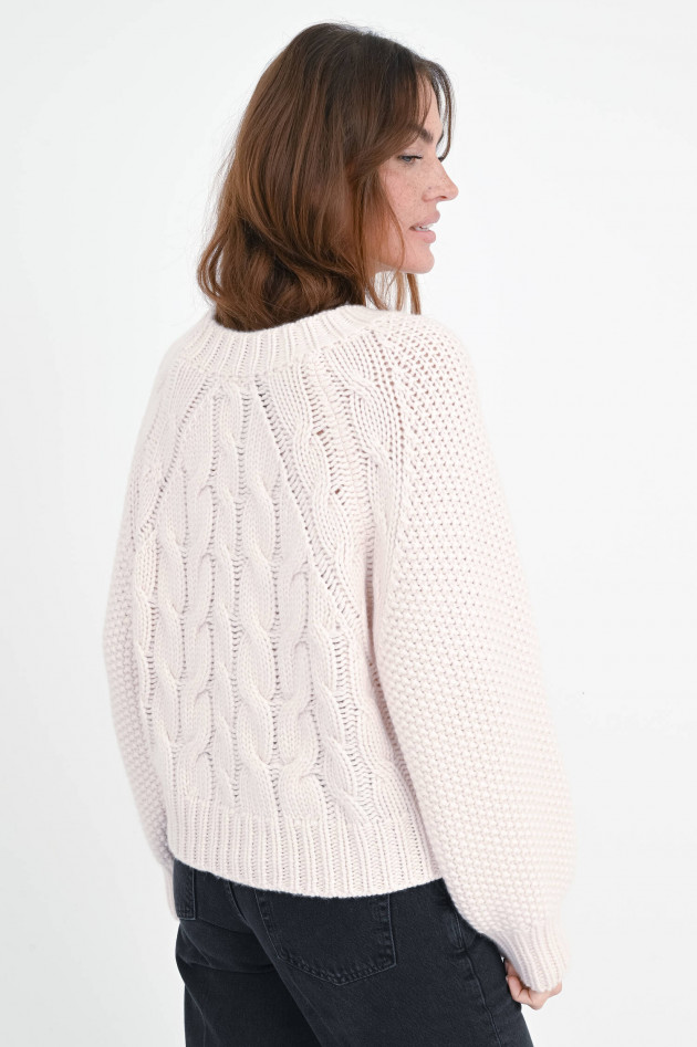 Stephan Boya Zopfstrick-Cashmere-Pullover in Rose