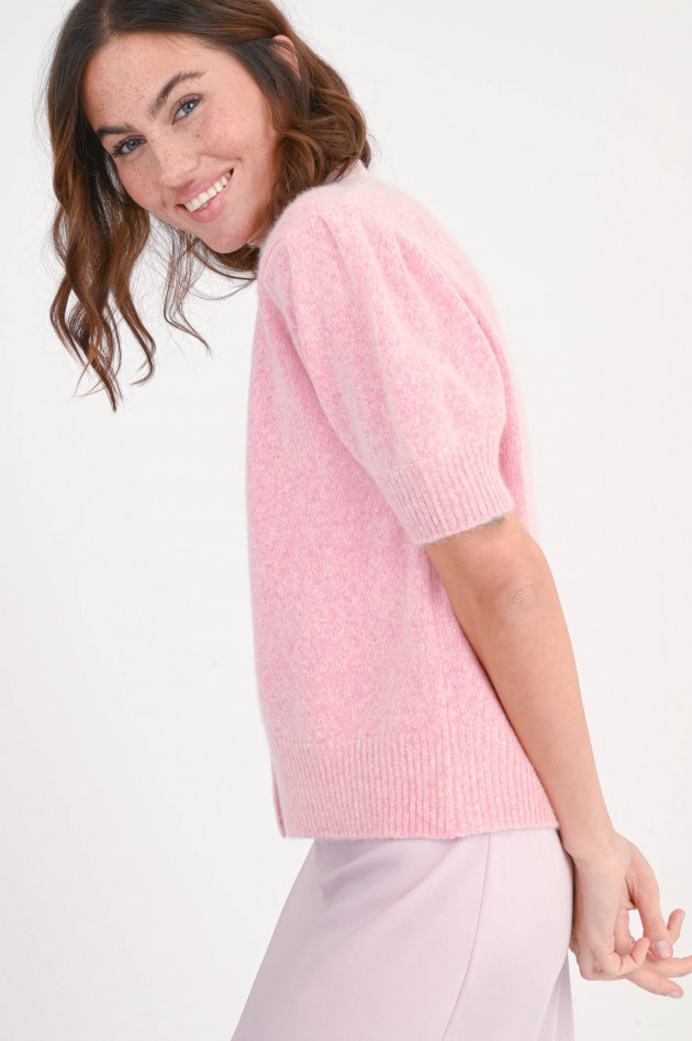 Stephan Boya Kurzarm-Cashmere-Jacke CAVA in Rosa meliert