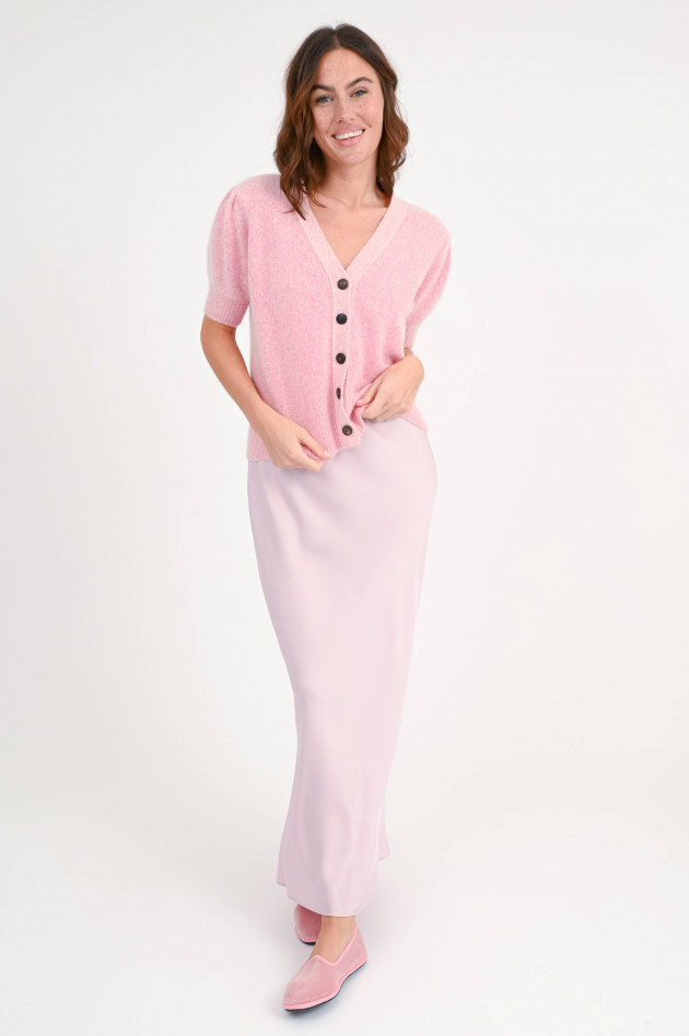 Stephan Boya Kurzarm-Cashmere-Jacke CAVA in Rosa meliert