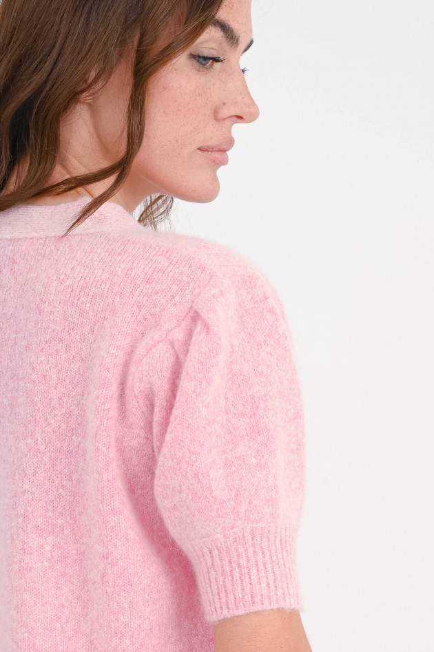 Stephan Boya Kurzarm-Cashmere-Jacke CAVA in Rosa meliert