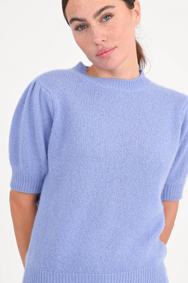 Stephan Boya Kurzarm-Cashmere-Pullover CHARLI in Fliederblau