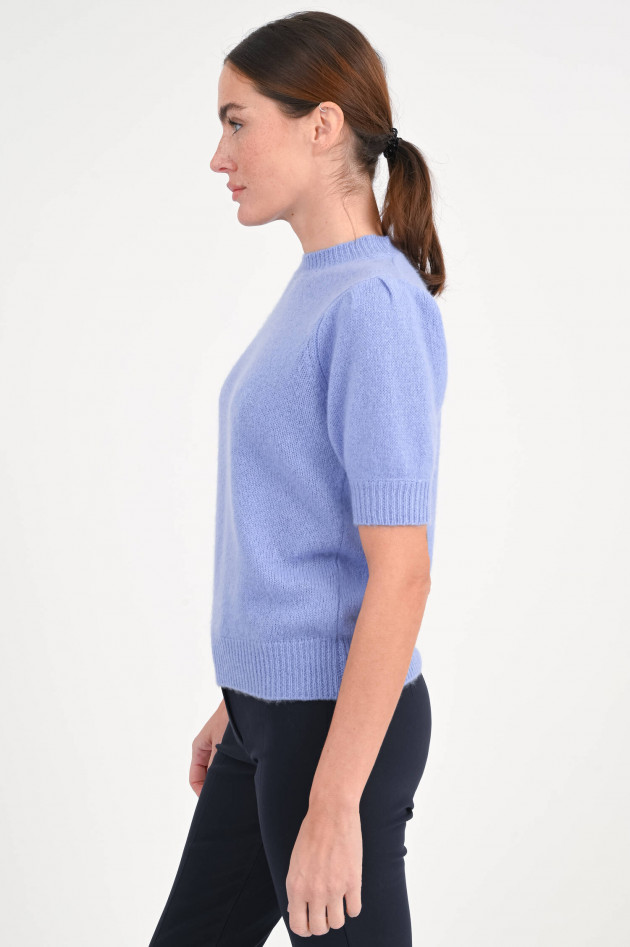 Stephan Boya Kurzarm-Cashmere-Pullover CHARLI in Fliederblau