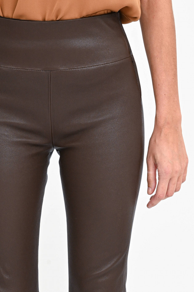 Steven-K Lederhose mit leichtem Kick in Espresso