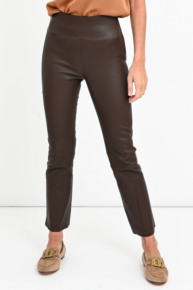 Steven-K Lederhose mit leichtem Kick in Espresso