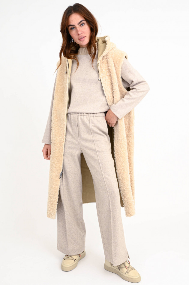 Steven-K Wende-Shearling Weste in Beige