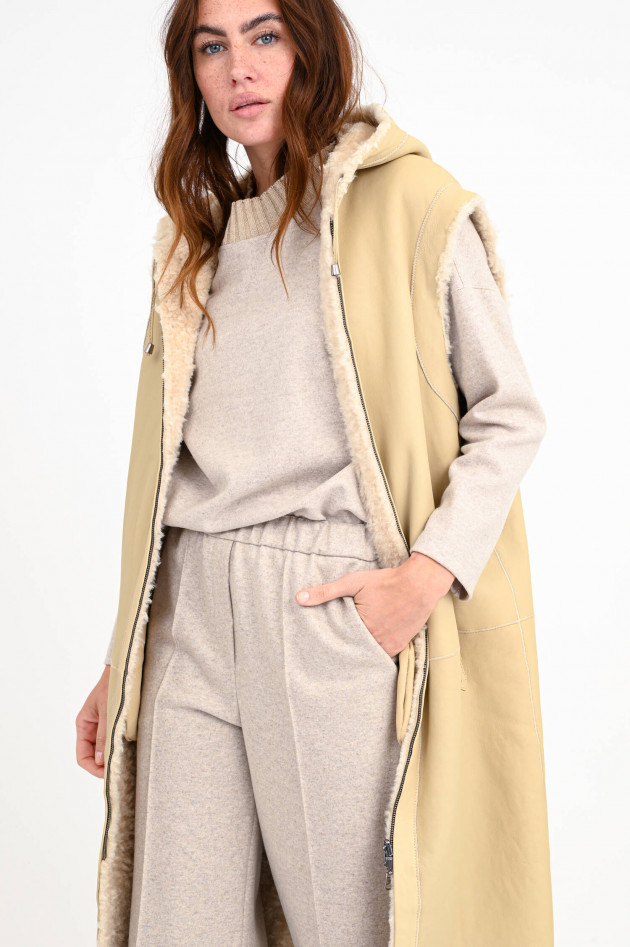 Steven-K Wende-Shearling Weste in Beige