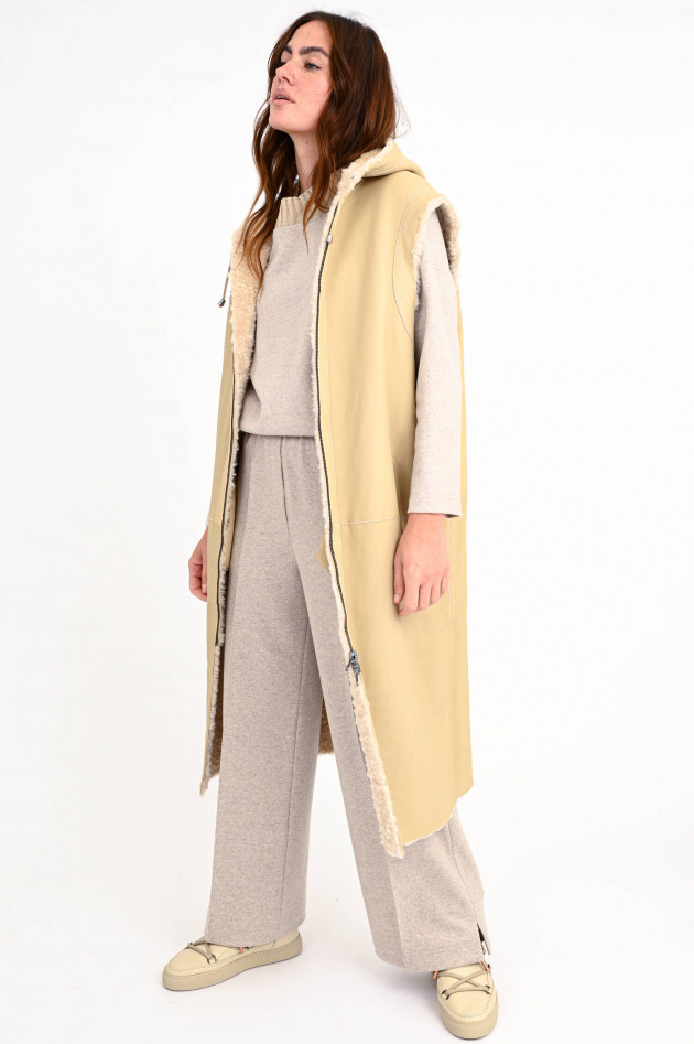 Steven-K Wende-Shearling Weste in Beige