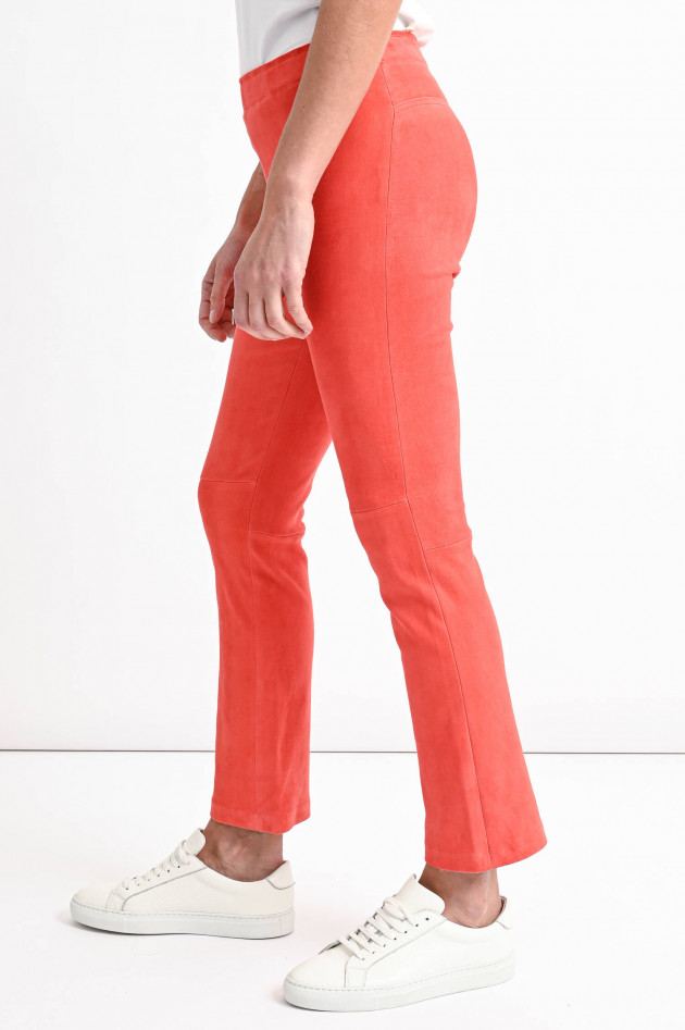 Stouls Lederhose TWENTY-VELOURS in Korallrot