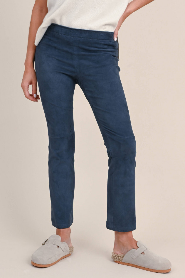 Stouls Velourslederhose JP-TWENTY in Dunkelblau