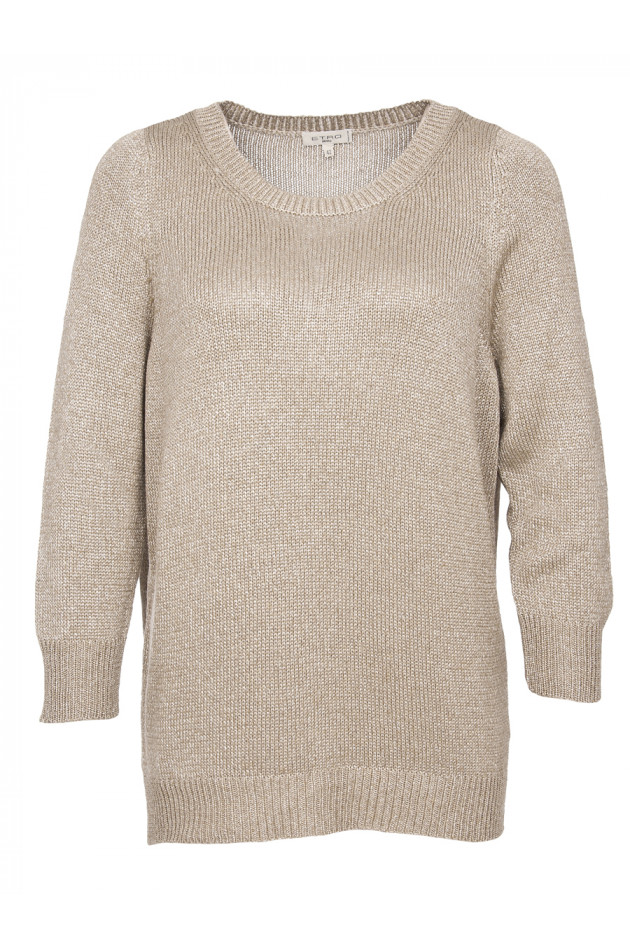 Strickpullover in Metalliclook in Beige