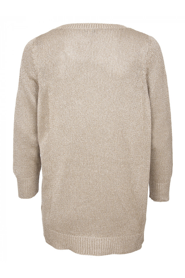Strickpullover in Metalliclook in Beige