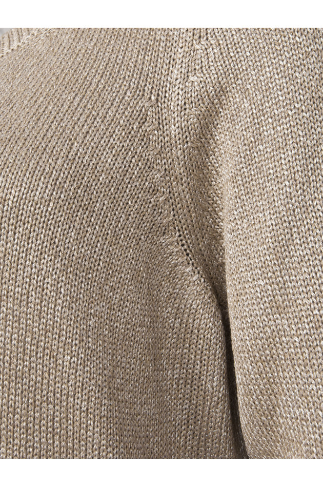 Strickpullover in Metalliclook in Beige
