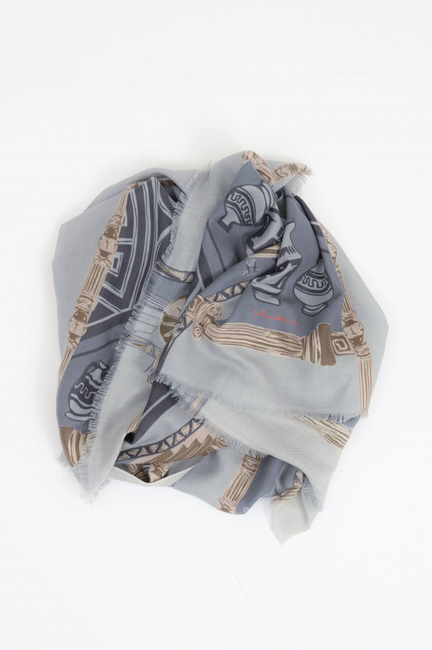Studio By Codello Woll-Schal in Hellblau/Navy/Beige