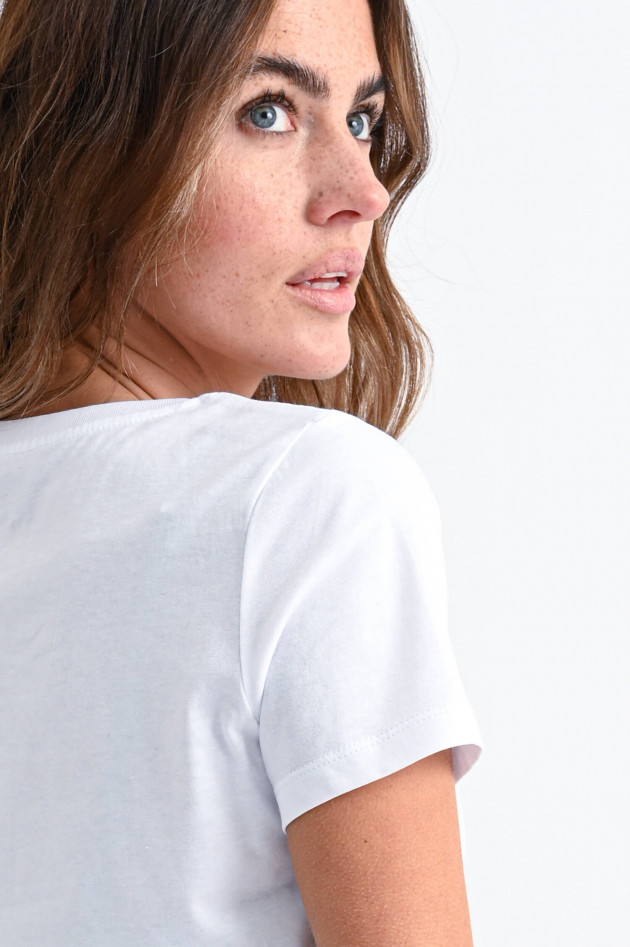 Studio JFK Shirt mit Herz-Print in Weiß/Sand