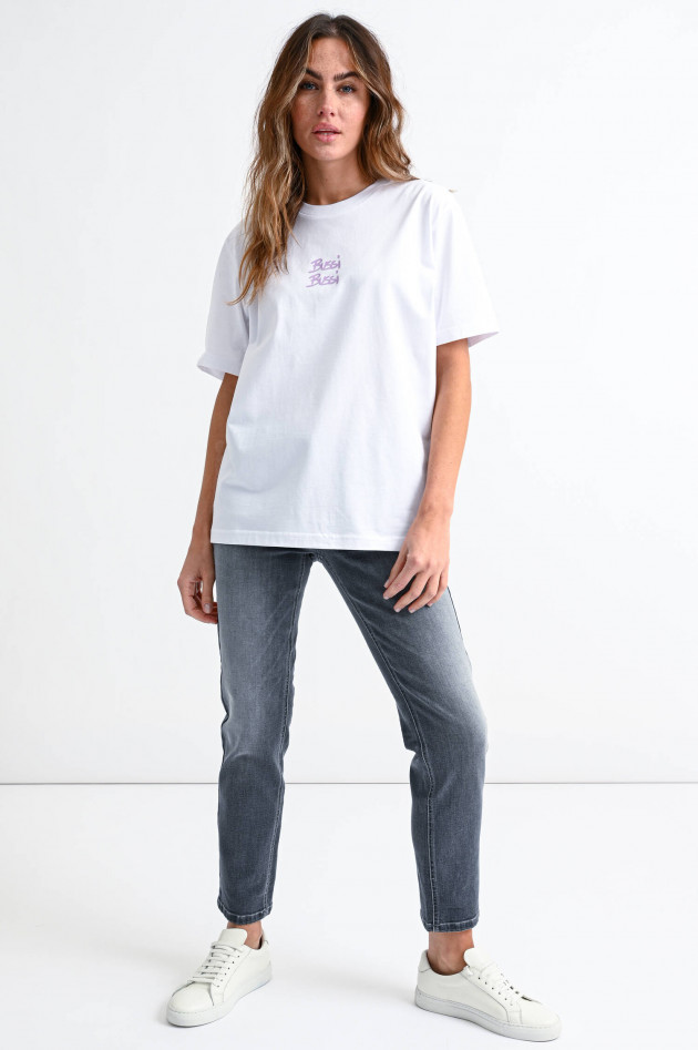 Studio JFK Oversized Shirt BUSSI BUSSI in Weiß/Flieder