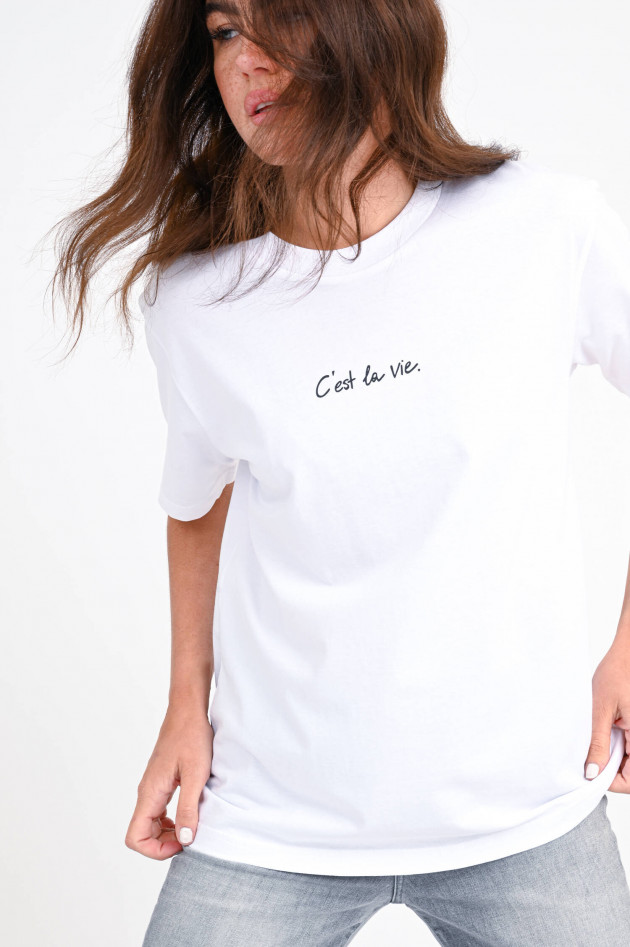 Studio JFK Shirt mit Print C'EST LA VIE. in Weiß