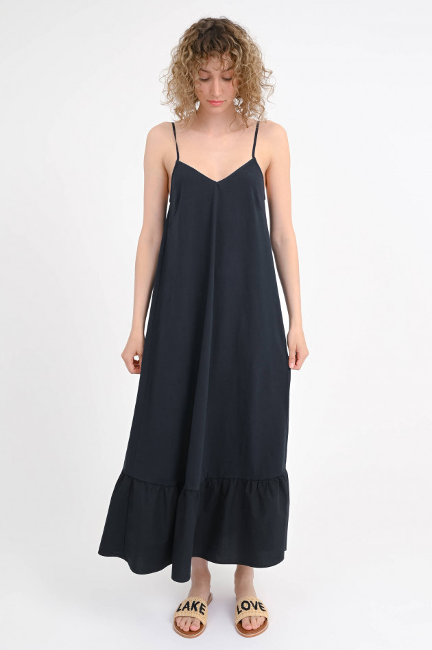 Sun68  Maxi-Kleid mit Volantsaum in Navy
