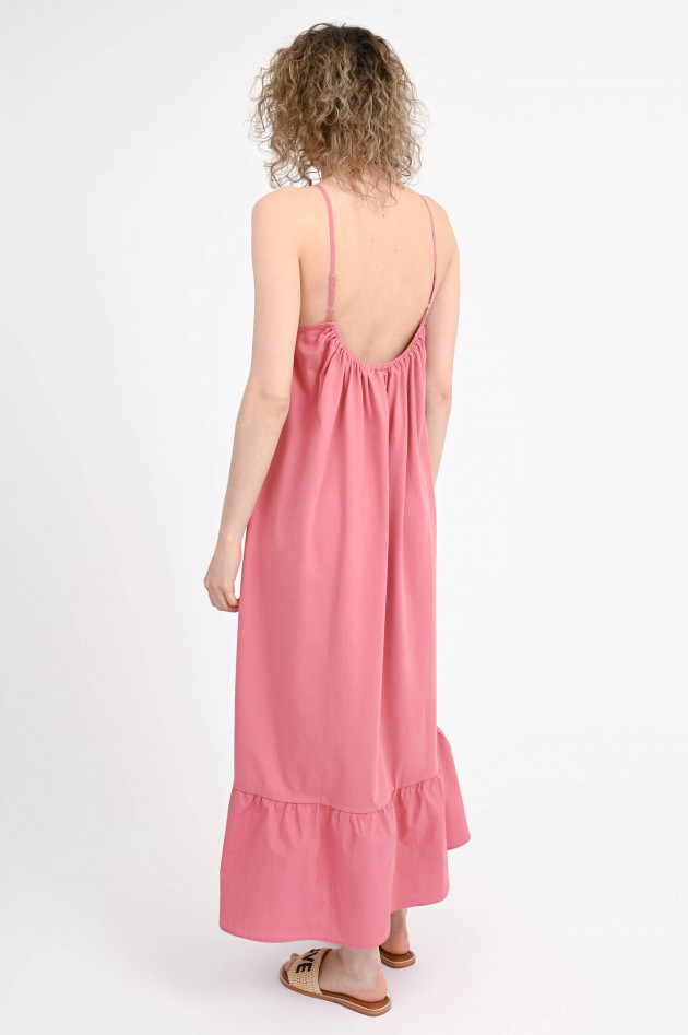 Sun68  Maxi-Kleid mit Volantsaum in Rosa Scuro