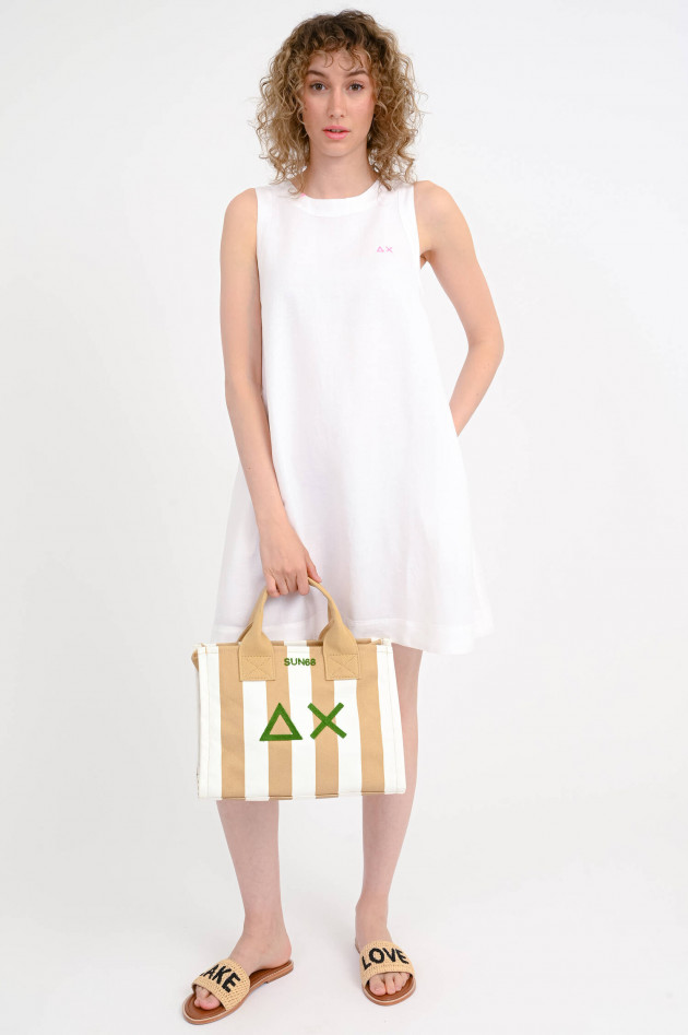Sun68  Kleid in A-Linien-Form in Bianco