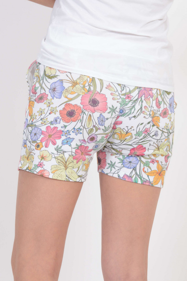 Sun68  Short Floral in Weiß