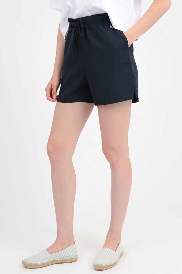 Sun68  Shorts aus Leinen-Mix in Navy