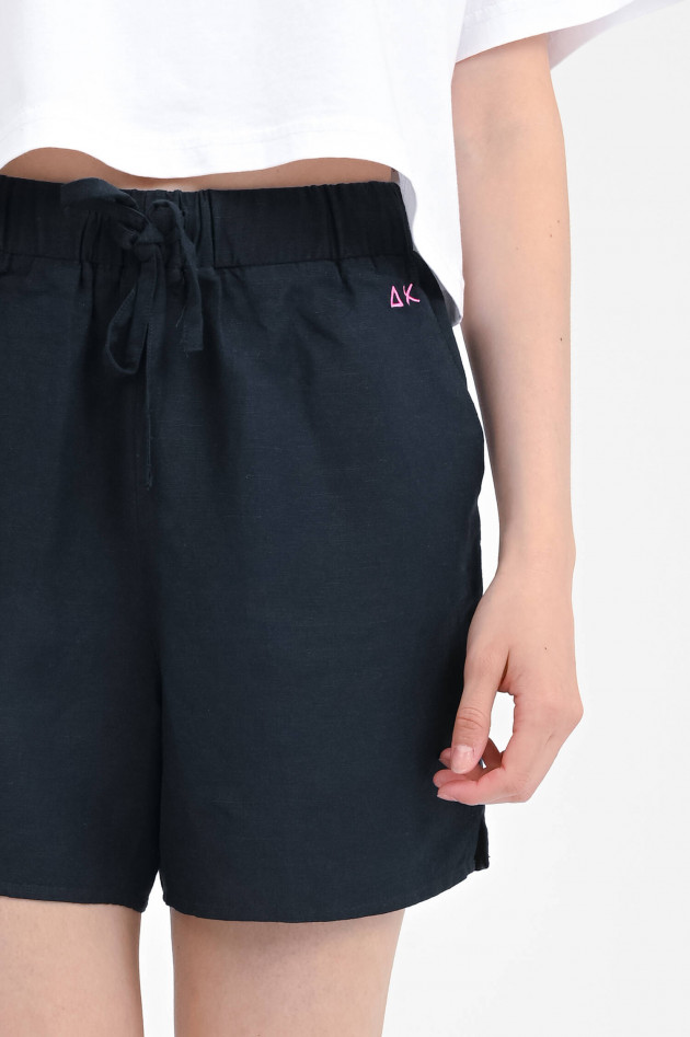 Sun68  Shorts aus Leinen-Mix in Navy