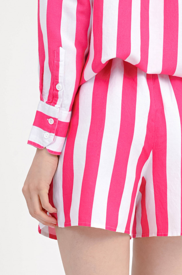 Sun68  Shorts aus Leinen-Mix in Pink/Bianco