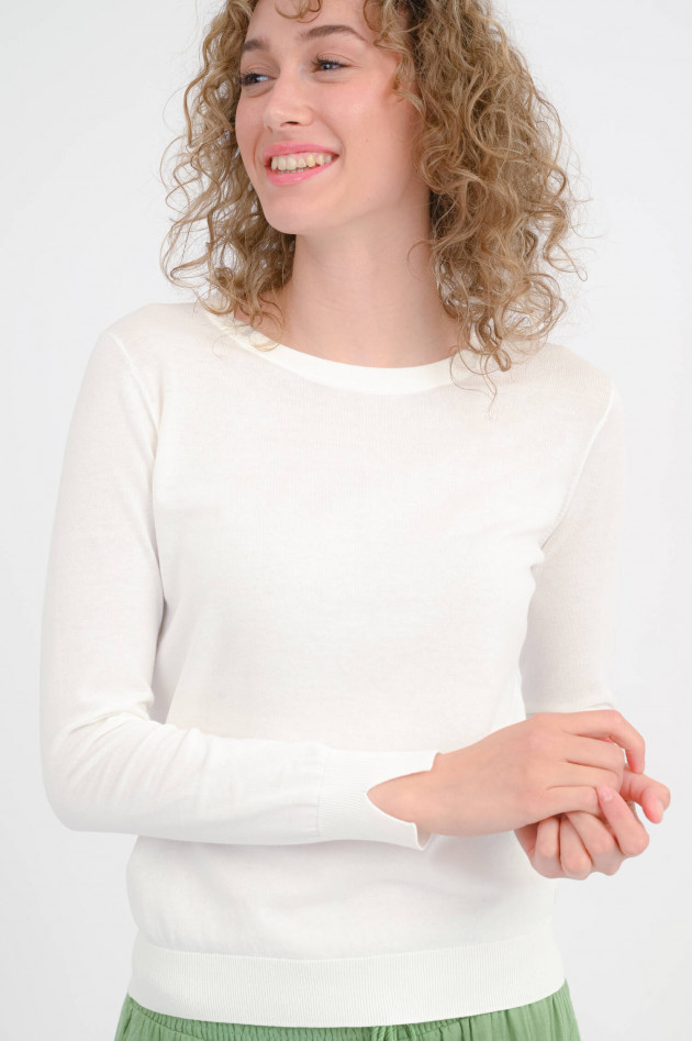 Sun68  Feinstrick Pullover aus Baumwolle in Bianco