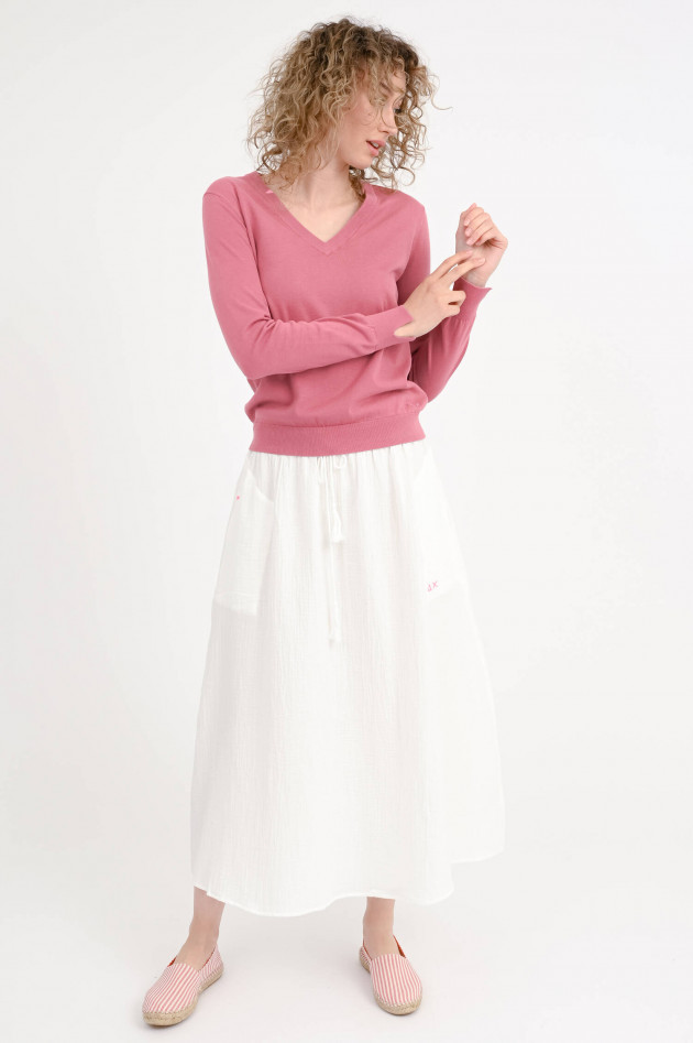 Sun68  Pullover mit V-Ausschnitt in Rosa Scuro