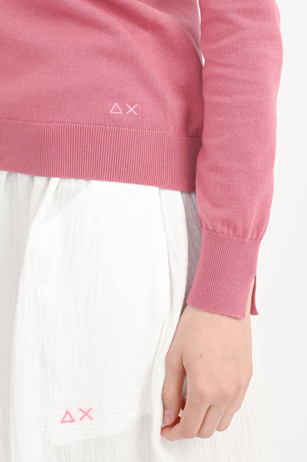 Sun68  Pullover mit V-Ausschnitt in Rosa Scuro