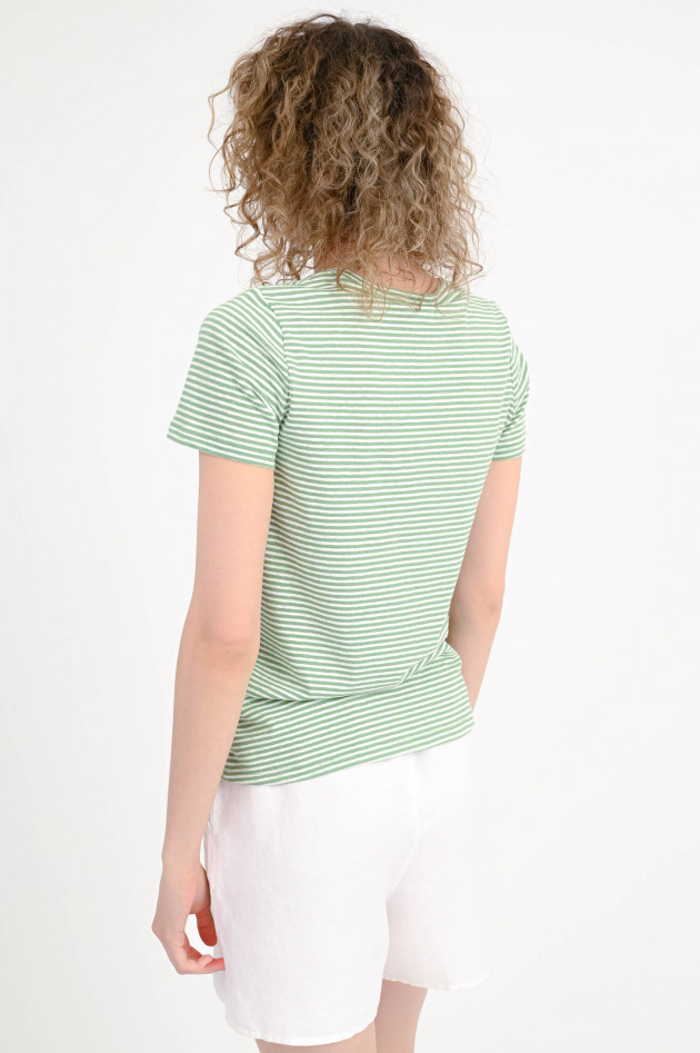 Sun68  Gestreiftes Shirt in Grün/Weiß