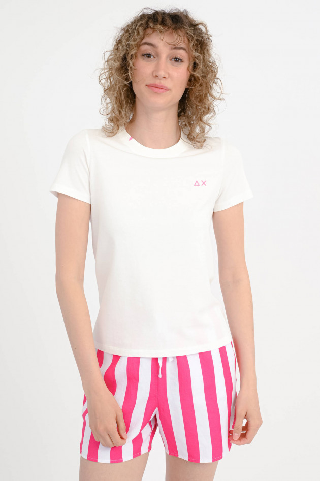 Sun68  Shirt mit Logo-Detail in Bianco Panna