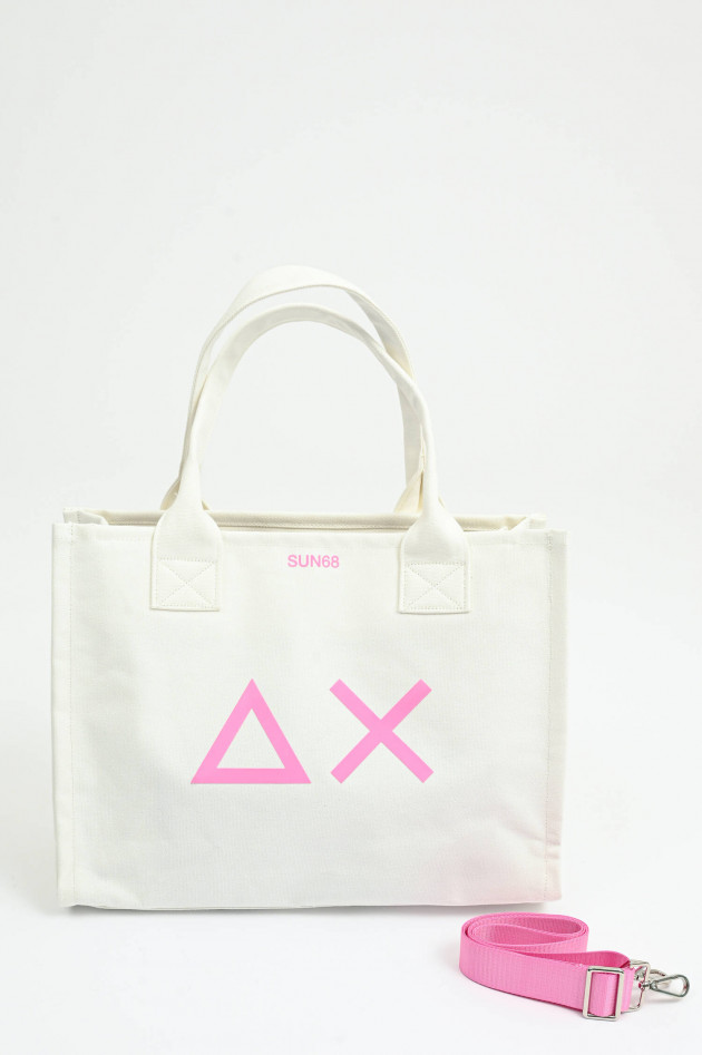 Sun68  Large Canvas Tote in Weiß