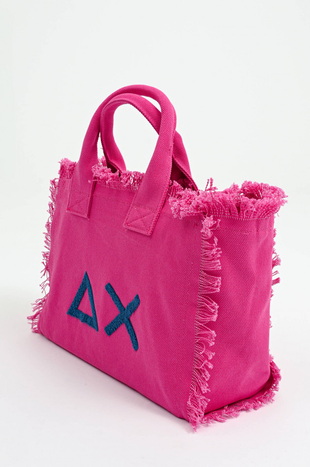 Sun68  Medium Canvas Tote mit Fransen in Pink