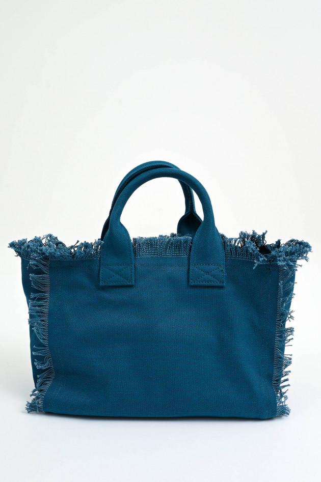 Sun68  Large Canvas Tote mit Fransen in Blau