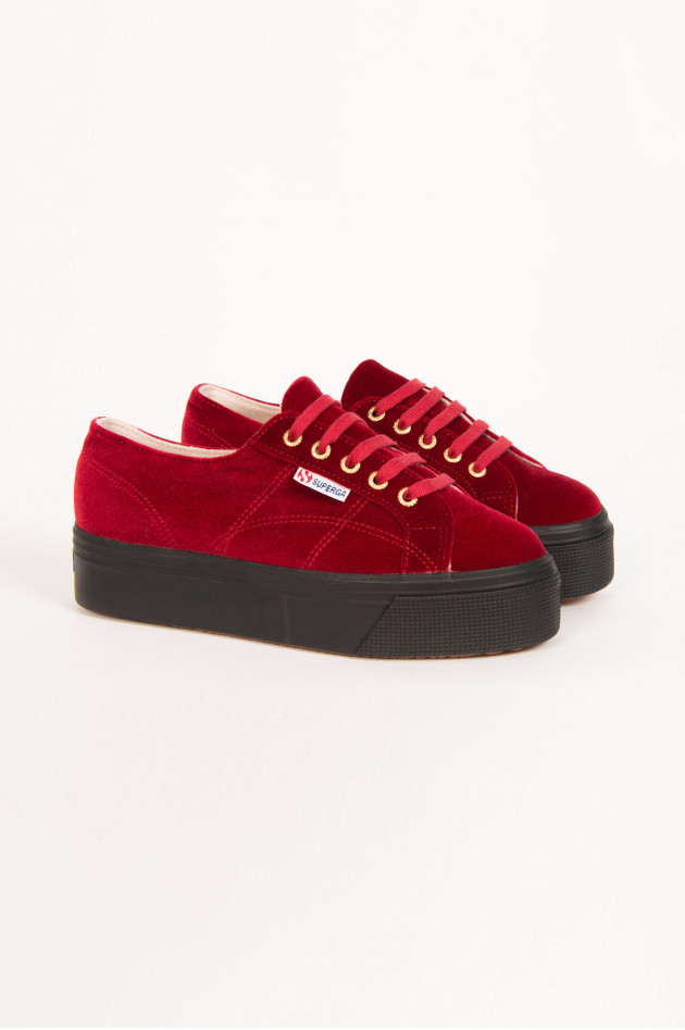 Superga Sneaker mit Plateausohle in Bordeaux