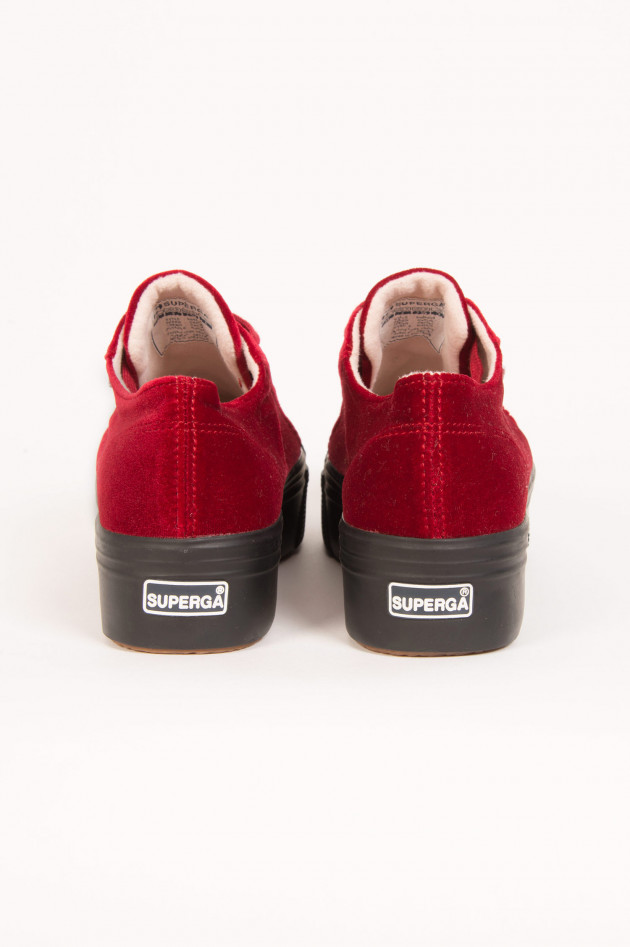 Superga Sneaker mit Plateausohle in Bordeaux