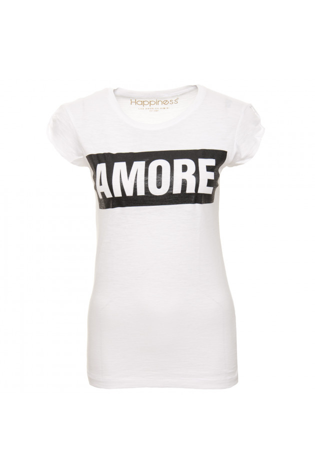 Happiness T-Shirt Amore in Weiß