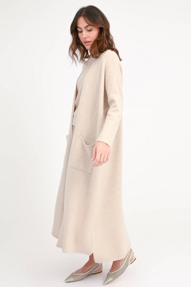 The Hug Maxi-Cashmere-Cardigan in Light Beige